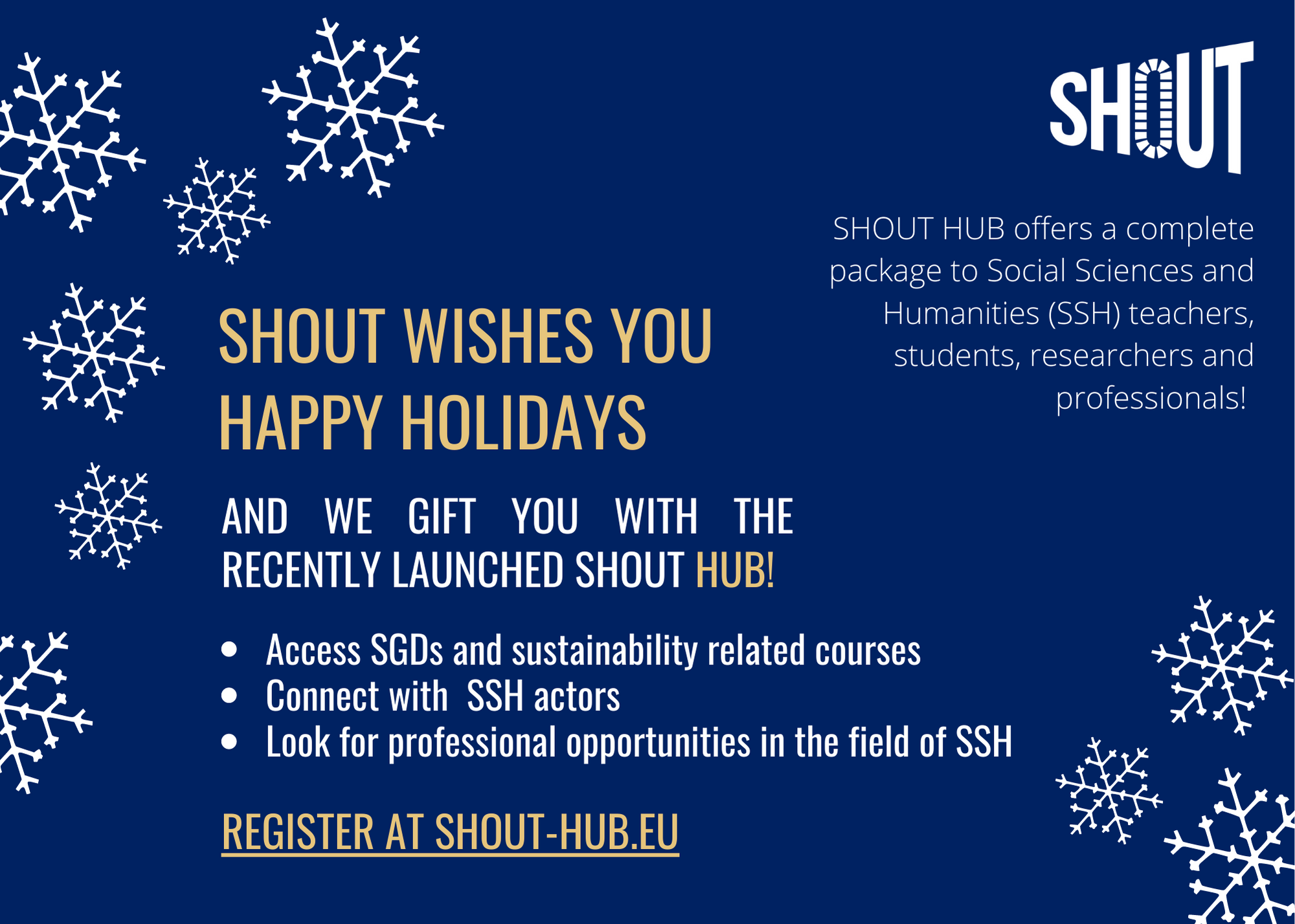 SHOUT WISHES YOU HAPPY HOLIDAYS ??